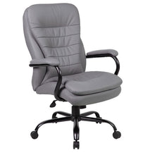 Load image into Gallery viewer, Big & Tall Grey Padded Office Chair
