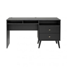 Load image into Gallery viewer, Modern Black 55&quot; Desk with Extra Storage

