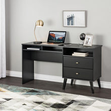 Load image into Gallery viewer, Modern Black 55&quot; Desk with Extra Storage
