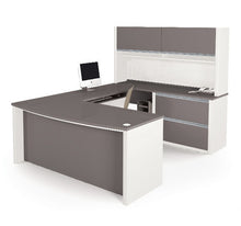 Load image into Gallery viewer, Connexion Modern Slate & Sandstone U-shaped Workstation with Hutch