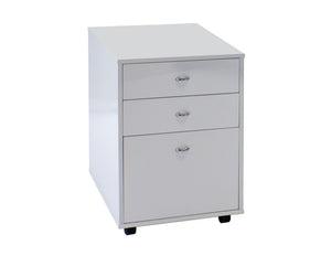 White Lacquer 3 Drawer Mobile File Cabinet by Sharelle