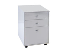 Load image into Gallery viewer, Modern Curved White Lacquer Executive Desk with Two Mobile Files