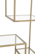 Load image into Gallery viewer, Brass & Tempered Glass 79" Elegant Bookcase