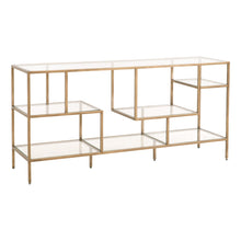 Load image into Gallery viewer, Geometric Brass &amp; Clear Glass Bookcase or Console Table
