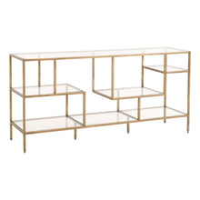 Load image into Gallery viewer, Geometric Brass & Clear Glass Bookcase or Console Table