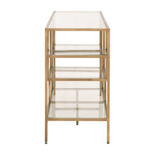 Load image into Gallery viewer, Geometric Brass & Clear Glass Bookcase or Console Table