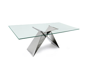 86" Executive Office Desk or Conference Table in Glass & Steel
