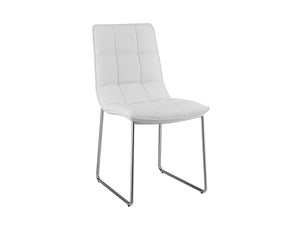 White Leatherette Guest or Conference Chair w/ Checked Design (Set of 2)