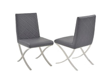 Load image into Gallery viewer, Guest or Conference Chair in Dark Gray Eco-Leather &amp; Chrome (Set of 2)
