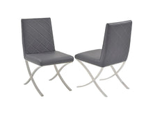 Load image into Gallery viewer, Guest or Conference Chair in Dark Gray Eco-Leather & Chrome (Set of 2)