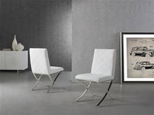 Load image into Gallery viewer, Guest or Conference Chair in White Eco-Leather &amp; Chrome (Set of 2)
