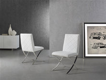 Load image into Gallery viewer, Guest or Conference Chair in White Eco-Leather & Chrome (Set of 2)