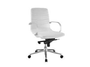 White Eco-Leather Office Chair w/ Arms