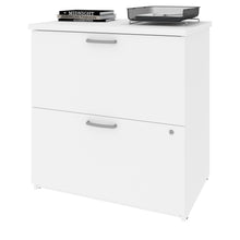 Load image into Gallery viewer, Delicate 28" White Locking File Cabinet
