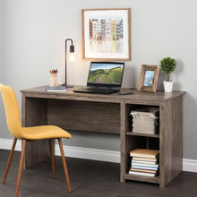 Load image into Gallery viewer, Drifted Gray Modern 56" Desk with Open Storage