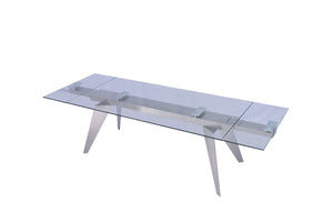 Striking 79"-100" Extendable Glass Conference Table