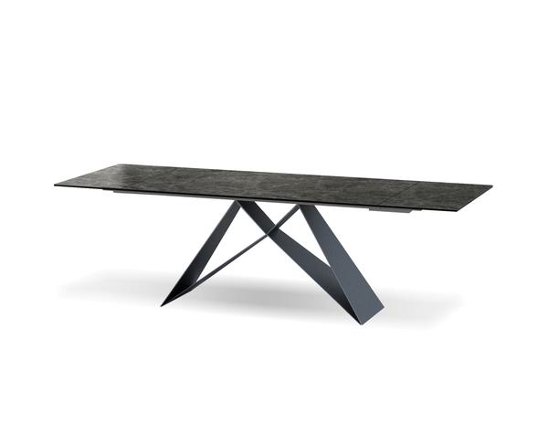 Extending Black Conference Table or Executive Desk with Ceramic Top