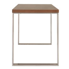 Load image into Gallery viewer, Walnut & Brushed Stainless Steel 48" Modern Desk