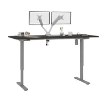Load image into Gallery viewer, Deep Gray 72" Twin Monitor Desk with Adjustable Top