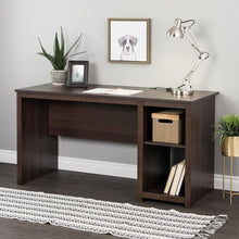Load image into Gallery viewer, Espresso 56" Modern Desk with Shelving
