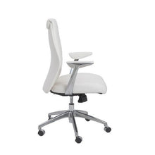 Load image into Gallery viewer, Modern White Office Chair with Polished Aluminum Accents