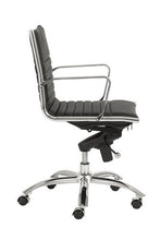 Load image into Gallery viewer, Modern Black Leather & Chrome Low Back Office Chair