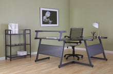 Load image into Gallery viewer, Understated Wheeled Office Chair w/ Black Bungee Back