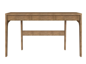 54" Asymmetrical Desk in Walnut with 3 Drawers