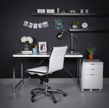 Load image into Gallery viewer, Classic Armless White Swivel Office Chair
