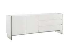 Load image into Gallery viewer, Professional 74" White & Glass Credenza