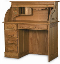 Load image into Gallery viewer, Handcrafted Solid Oak Single Pedestal Desk with Hutch
