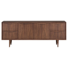 Load image into Gallery viewer, Sleek Wide Walnut Office Storage Credenza in Mid-Century Style

