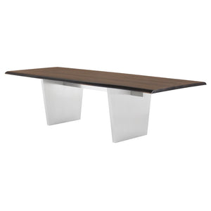 Stunning Seared Oak Conference Table w/ Stainless Steel Base (Multiple Sizes)