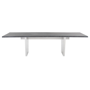 Stunning Oxidized Gray Oak Conference Table w/ Stainless Steel Base (Multiple Sizes)