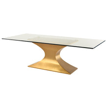 Load image into Gallery viewer, 94&quot; Bold Conference Table in Glass &amp; Brushed Gold Steel
