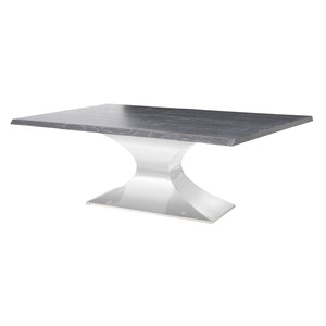 112" Chic Conference Table in Oxidized Grey Oak & Stainless Steel