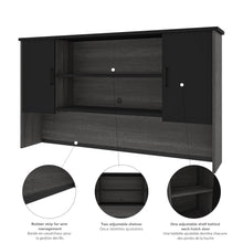 Load image into Gallery viewer, 71" x 59" L-shaped Desk with Hutch in Bark Gray & Black
