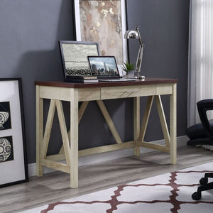 46" Natural Office Desk in Classic Farmhouse Style