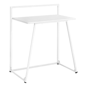 30" White Desk with Slim Metal Frame