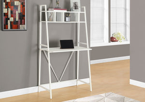 A-Frame 32" Desk in White with Overhead Storage