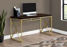 Load image into Gallery viewer, 47" Espresso & Gold Elegant Desk