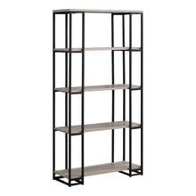 Load image into Gallery viewer, Industrial Dark Taupe & Black Bookcase