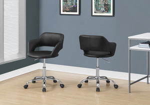 Black Low Back Office Chair with Keyhole