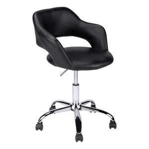 Black Low Back Office Chair with Keyhole