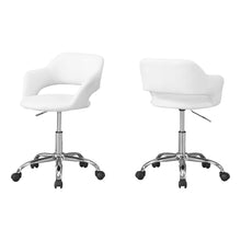 Load image into Gallery viewer, White Low Back Office Chair with Keyhole
