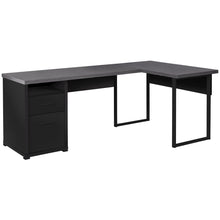 Load image into Gallery viewer, Gray & Black Oversize Corner Desk with Cabinet