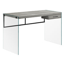 Load image into Gallery viewer, Reclaimed Gray Wood & Glass 47" Desk with Drawer