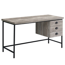 Load image into Gallery viewer, 55" Desk with Floating Cabinet in Taupe Reclaimed Wood