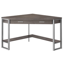 Load image into Gallery viewer, 42&quot; Corner Desk in Dark Taupe &amp; Silver
