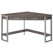 Load image into Gallery viewer, 42" Corner Desk in Dark Taupe & Silver
